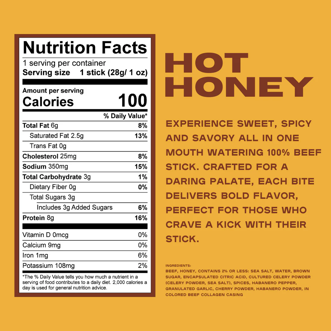 Hot Honey Beef Stick